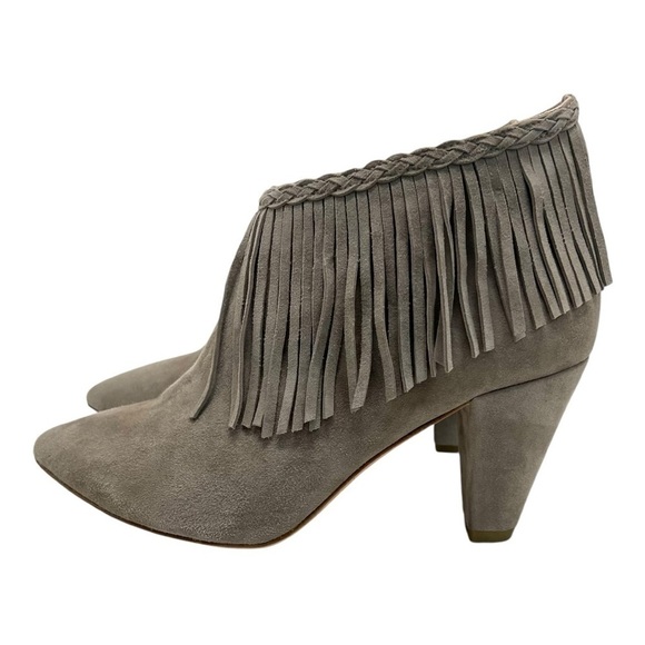 Anine Bing Irmelin Gray Suede Fringe Casual Booties Southwestern Boho Women’s 39 - Picture 4 of 15